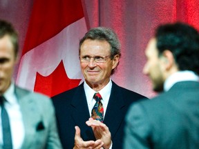 The hero of the 1972 Summit Series between Team Canada and the Soviet Union, Paul Henderson, will be speaking at the Athletes in Action banquet with wife Eleanor on April 17 at the Dante Club. Henderson, applauds after a performance of the Canadian national anthem during the Team Canada '72 40th  Anniversary of the Summit Series Gala Dinner at the Fairmont Royal York Hotel in downtown Toronto late last year.
