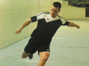 DANIEL R. PEARCE Simcoe Reformer
Kevin Van Dyk of the Delhi Crew played a strong game during semifinal action in the Norfolk Indoor Soccer League on Saturday in Delhi. Van Dyk’s team lost in the finals on Sunday to the Real Gunners.