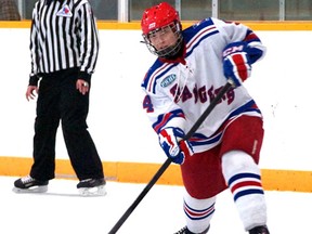 Marissa Ukos, seen here with the Kitchener-Waterloo Rangers of the Provincial Women's Hockey League, committed to play hockey at Laurentian University starting this fall. The Grade 12 Huron Park student will be part of the inaugural program that will join Ontario University hockey this season offering young players' like Ukos an opportunity to make a lasting mark on the program.
(Submitted photo)