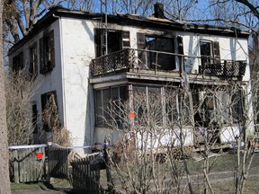 MONTE SONNENBERG Simcoe Reformer
This house on Commercial Road in Port Ryerse was destroyed by fire on Friday. The property was not insured. Neighbours are helping owner Trudy Sloot pick up the pieces.