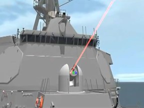 U.S. Navy's Laser Weapon System. (YouTube.com)