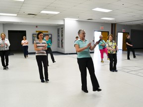 Pictured are the many participants working on their Old Bones line dancing skills at Parc 55+ last Thursday.