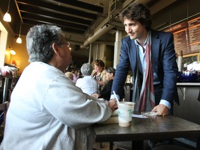 Justin Trudeau visited Twiggs Coffee Roasters in North Bay on May 31, 2012, during a stop in North Bay for a Liberal party fundraiser. (NUGGET FILE PHOTO)