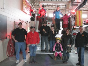 A stop at the Espanola Fire Department this past weekend was part of the visit to the area emergency service providers for the families with members affected by autism.  
Photo by Dawn Lalonde/Mid-North Monitor/QMI Agency