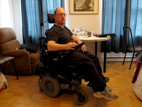 Andrea Cudini, paralyzed since birth by cerebral palsy, wants prostitution to be decriminalized for the benefit of disabled people or anyone else willing to pay for sex. (ANNE-CAROLINE DESPLANQUES/QMI Agency)