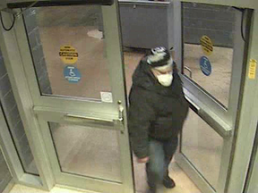 This man is one of two suspects sought for the theft of an automated teller machine from Sault Area Hospital on March 31. The cash machine was taken from the hospital's lower level near Tim Hortons in the early morning hours. The ATM was found later that day, minus the cash, on Peoples Road. Anyone with information about the suspect can call police at 705-949-6300 or Crime Stoppers at 705-942-7867.
