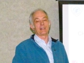 Lloyd Sherk speaking to the Fairview and District Chamber of Commerce on April 4, 2013.