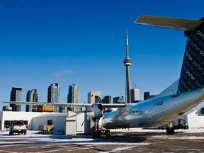 A Porter Airlines Bombardier Q400 turboprop aircraft is seen in Toronto in this file photo taken February 23, 200. (REUTERS/Mark Blinch)