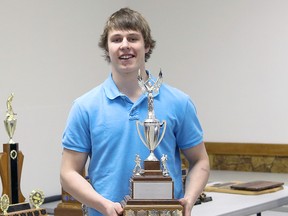 Kirkland Lake Legion 87's Captain Mitch Nikitin was recently honoured with the team's regular season MVP award. The award was presented at the team's recent year-end banquet.