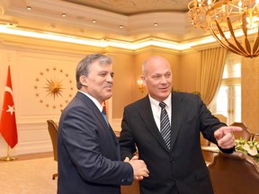 Chatham-Kent Essex MP Dave Van Kesteren, right, is shown with Turkey President Abdullah Gül during this week's trade mission. (Contributed Photo)