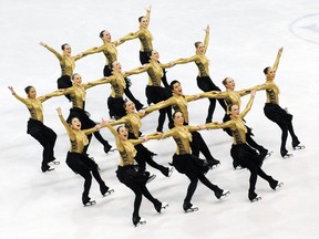 PHOTO COURTESY JIM COVEART
Canada's synchronized skating team, Nexxice, performs during the  ISU World Synchronized Skating Championships held April 5-6 in Boston. Nexxice claimed silver during the event.
