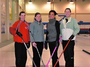 The team of Marianna Greenhough, Megan Hodges, Erin Holowach and Karissa Zeleny won the women’s championship at the Sherwood Park Curling Club this season. Photo supplied