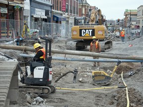 Crews work on the Big Dig on Princess Street.