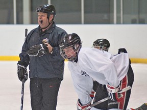 BRIAN THOMPSON, The Expositor

Coach Alex Nagy runs his Brantford 99ers bantam AA players through a practice at the Wayne Gretzky Sports Centre. They team plays its opening game Friday of the Ontario Hockey Federation championship in Sault Ste. Marie.