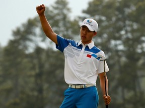 Young prodigy Guan Tianlang shot an impressive 73 yesterday at the Masters. (Reuters)