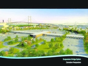 Handout picture of the new proposed bridge from Windsor to Detroit