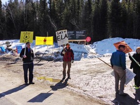 Submitted Photo

About 15 people took part in a protest near the entrance of the Experimental Lakes Area in northern Ontario, as they awaited the scheduled closing of the ELA on March 31.