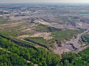 BRIAN THOMPSON, The Expositor

An aerial photograph taken in May 2010 shows the former gravel pit lands on Oak Park Road, adjacent to Highway 403, just west of Brantford.