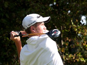 Peter Beneteau of Odessa hits a shot during the first round of the Great Waterway Classic, a professional golf event on the Canadian Tour, at Smuggler's Glen east of Gananoque last September. Beneteau, 16, has a busy golf schedule in 2013. (Whig-Standard file photo)