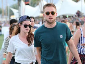 Kristen Stewart and Robert Pattinson at the Coachella Music Festival in California, April 13, 2013. (STS/WENN.com)