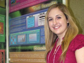 Melissa Chopcian, 16, had an outstanding year at the 2013 Lambton County Science Fair, winning Best of Fair and taking home 11 other awards for her project "Improved Methods for Robotic Eye Surgery." CATHY DOBSON / THE OBSERVER / QMI AGENCY