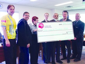 City of Cold Lake Council on Tuesday April 9 gathered for a photo as, during Council’s meeting, Lakeland United Way representative Ajaz Quraishi (third from right) presented Family and Community Support Services (FCSS) Manager Christine McWillis (fourth from left) with a cheque for $34,695. The money will be put towards three FCSS programs.