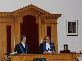 Grade 9 students from MUCC took part in a mock trial and were mentored by law professionals on Friday, April 12, 2013.