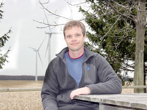 David Libby  is selling his Ridgetown, Ontario area house because he needs a good night's sleep away from the industrial wind turbines generating electricity behind his property. PHOTO TAKEN SUNDAY APRIL 14, 2013. (VICKI GOUGH/ THE CHATHAM DAILY NEWS/ QMI AGENCY)