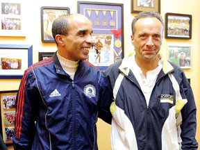North Bay’s marathon runners Ahmed Jouar, left, and Ken MacGillivray.