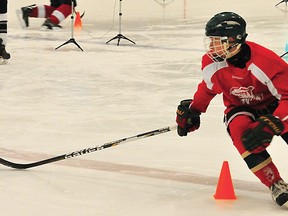 Brayden Laidlaw of the Eastern Ontario Wild AAA participates in the testing day.