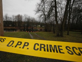 The OPP tape off an area for investigation. (QMI Agency)
