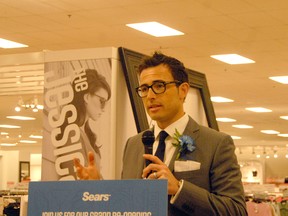 Calvin McDonald, Sears Canada CEO, speaks to a crowd of more than 100 at the Grande Prairie Sears on Friday during the store’s official reopening. It was one of 11 stores in Canada that went through a refresh to expand department sizes, introduce new brands and products, and give the stores a new look. (Patrick Callan/Daily Herald-Tribune)