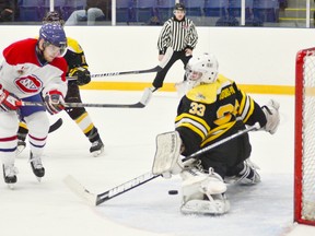 The Stoney Creek Warriors, shown in action against the Welland Junior Canadians, will be the Ancaster Avalanche when junior B hockey opens the 2013-14 season.