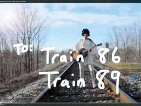 Singer-songwriter Emm Gryner's newly released video Math Wiz urges Via Rail to restore train service that's been cut in southwestern Ontario.