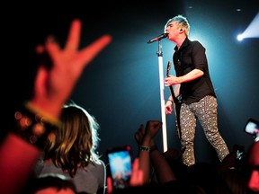 Josh Ramsay, band member of Marianas Trench, performs at the Crystal Centre in Grande Prairie, Monday, April 15, 2013. Down with Webster and Anami Vice were the openers for Marianas Trench. AARON HINKS/DAILY HERALD-TRIBUNE