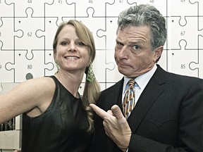 Event manager Kate Gallagher, left, poses with Edmonton Sun columnist Danny Hooper during the Inspiring Dreams Gala at the Westin on April 12. Codie McLachlan/QMI Agency