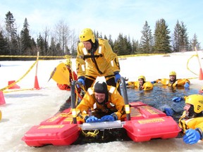 Open water rescue was part of the provincial firefighters convention held in Nipawin.