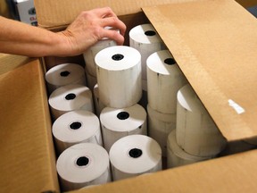 More than a dozen people will be out of work next month when a Brockville plant that manufacturers continuous stock tab computer paper and cash register rolls (pictures) closes its doors due to dwindling product demand.