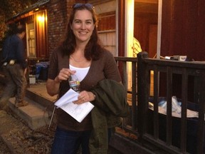 Nicole D'Ovidio, who grew up in Corunna, is shown on the set of The Call, a recently-released movie starring Halle Berry. D'Ovidio came up with the story idea for the screenplay written by her husband, Richard D'Ovidio. (SUBMITTED PHOTO)