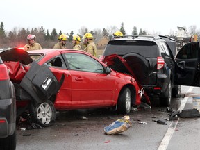 A 17-year-old driver has been charged with careless driving following a crash that involved five vehicles on Hwy. 15 Thursday morning.