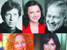 The Thousand Islands Playhouse has completed its casting for the upcoming season, which will feature actors, clockwise from top left, RH Thomson, Alison McDonald, David Fox, Tracy Michailidis and Kristin Galer.
Supplied photos