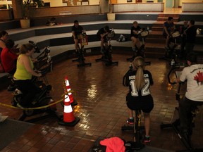 Participants of all ages participated in the 24-hour SADD and MADD ride event to educate people on the dangers of drinking and driving and raise money for the two agencies. The event started on Apr. 12 and was held at the Beaumont Composite High School. STEPHANIE DUBOIS/QMI AGENCY