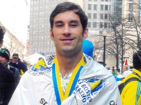 Contributed photo
Simcoe native James Weber, 31, completed the Boston Marathon in two hours and 57 minutes, nearly an hour and a half before the first blast was reported near the finish line on Monday.