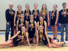 The Woodstock Chill under-15 midget girls team have found success this season, which has earned them a number 12 ranking in Ontario for the Ontario Basketball Association. The Chill girls' have won two golds and one silver at 'B' tournaments, while also picking up two bronzes at 'A' tournaments against some of the top teams in the province in their age group. They'll play in the Ontario Championships next weekend in Sault Ste. Marie. (Submitted photo)