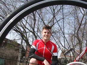 Laurentian University student Lyndon Ferguson will be cycling 500 kilometres in memory of his brother, Taylor. Lyndon is raising money for the Taylor Ferguson Memorial Trust Fund, which supports the Sudbury Manitoulin Children's Foundation Send-A-Kid to Camp program. JOHN LAPPA/THE SUDBURY STAR/QMI AGENCY