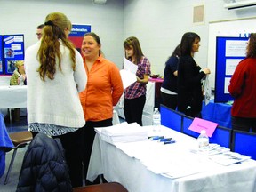 About 45 students Confederation College met with 10 different local employers at a small job fair at the school’s Kenora campus on Thursday, April 17. 
HANDOOUT PHOTO/CONFEDERATION COLLEGE KENORA CAMPUS