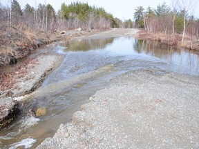 Washout on St. Cloud road this week, the road is now closed.
GINO DONATO/THE SUDBURY STAR