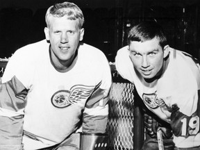 Beacon Herald files
Stratford's Nick Libett (right, with Memphis Wings goalie Buddy Blom) is returning home Saturday for an honour he said both surprised and delighted him.