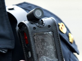 One of the body-worn video cameras Edmonton police tested. (File photo)