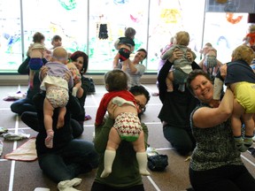 Twenty-six local babies hit the changing mats Saturday to participate in the Great Cloth Diaper Change, an international cloth diaper challenge helping raise awareness about the various environmental and health benefits of choosing cloth over disposables.